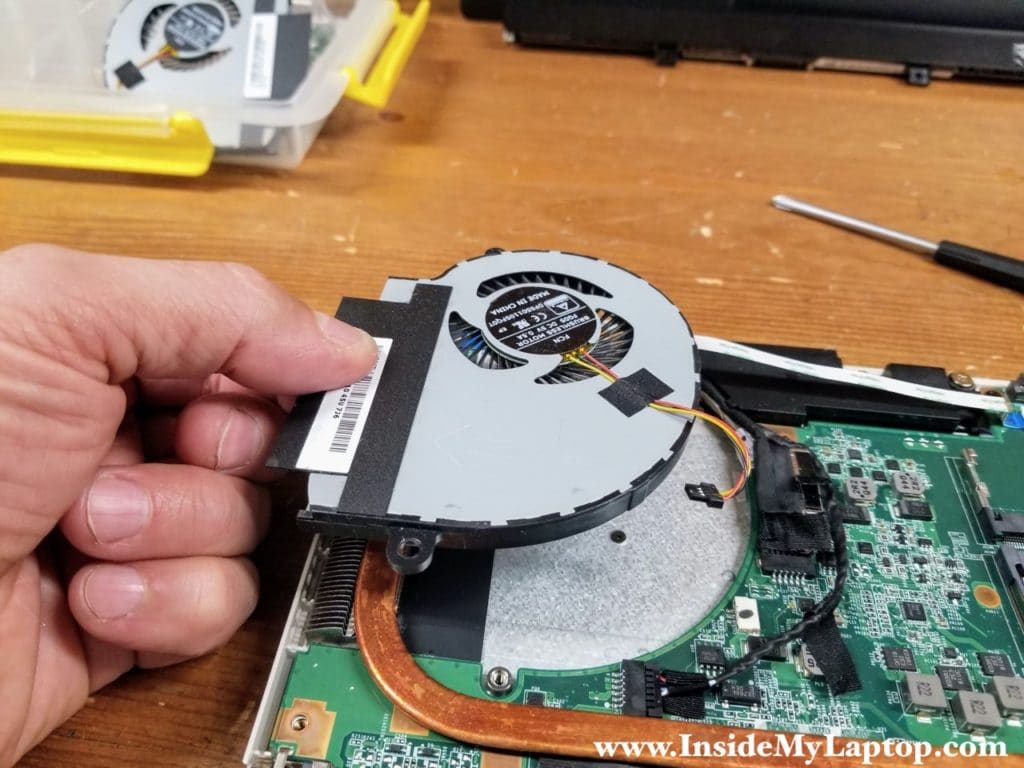 Remove the right cooling fan.