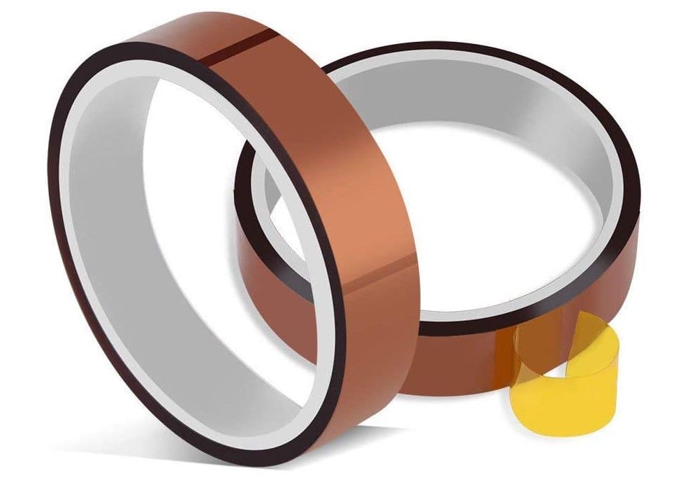 Heat resistant Kapton tape.