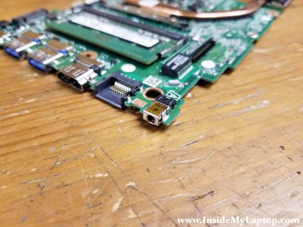Steps to remove and replace DC jack soldered to motherboard.