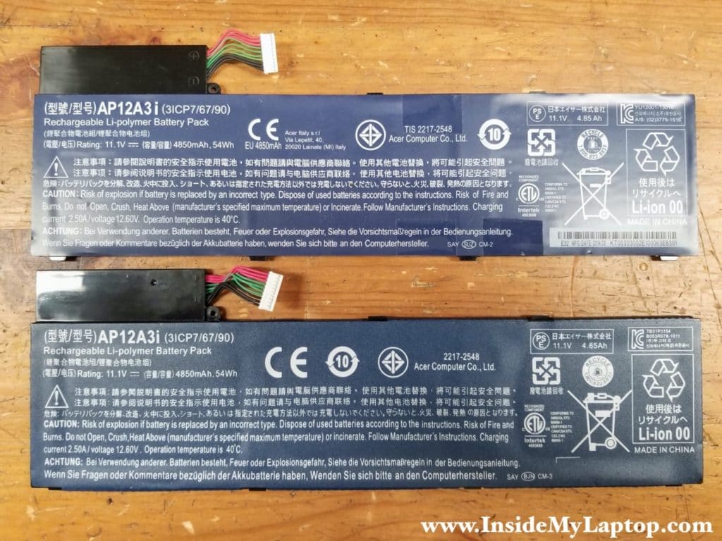 Genuine battery and fake battery.