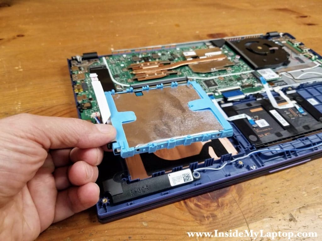 Remove the 2.5" hard drive from the laptop.