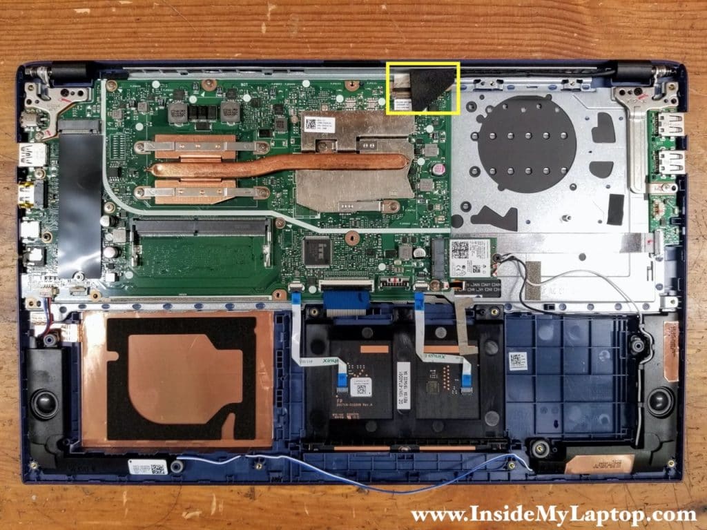 Disconnect the display video cable which is hidden under the padding foam.