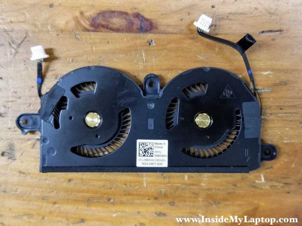 Dell spare part number for Dell XPS 13 9370 fan assembly: 0980WH.