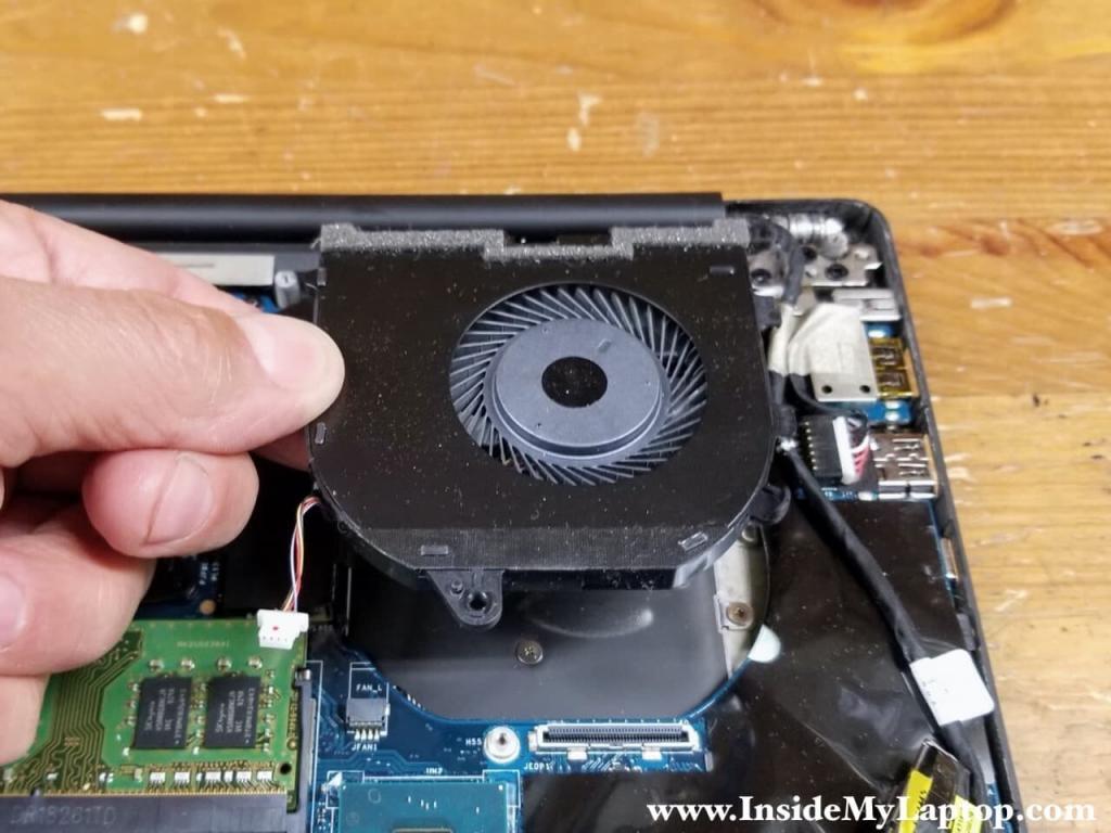 Remove the left cooling fan.