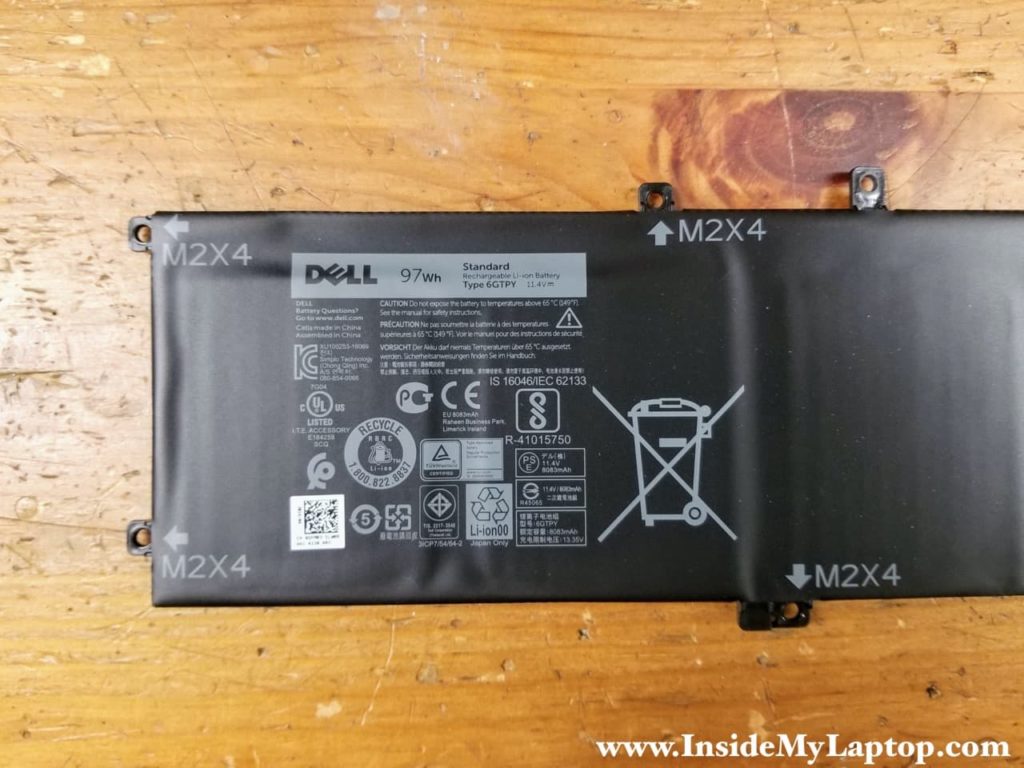 Dell XPS 15 9570 (model P56F) battery type: 6GTPY. Dell part number: 0GPM03.