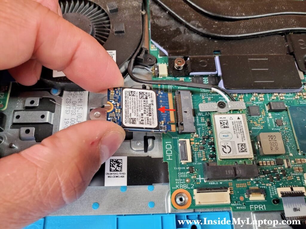 Pull the SSD out of the PCIe slot.