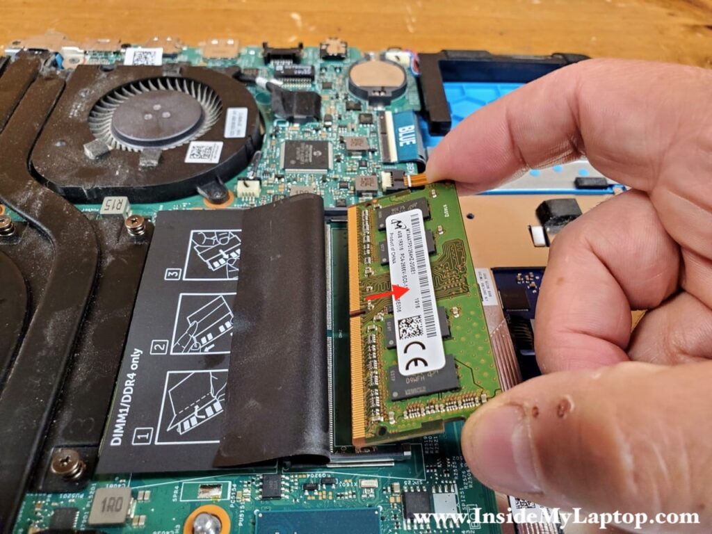 Remove the memory modules and upgrade them if necessary.