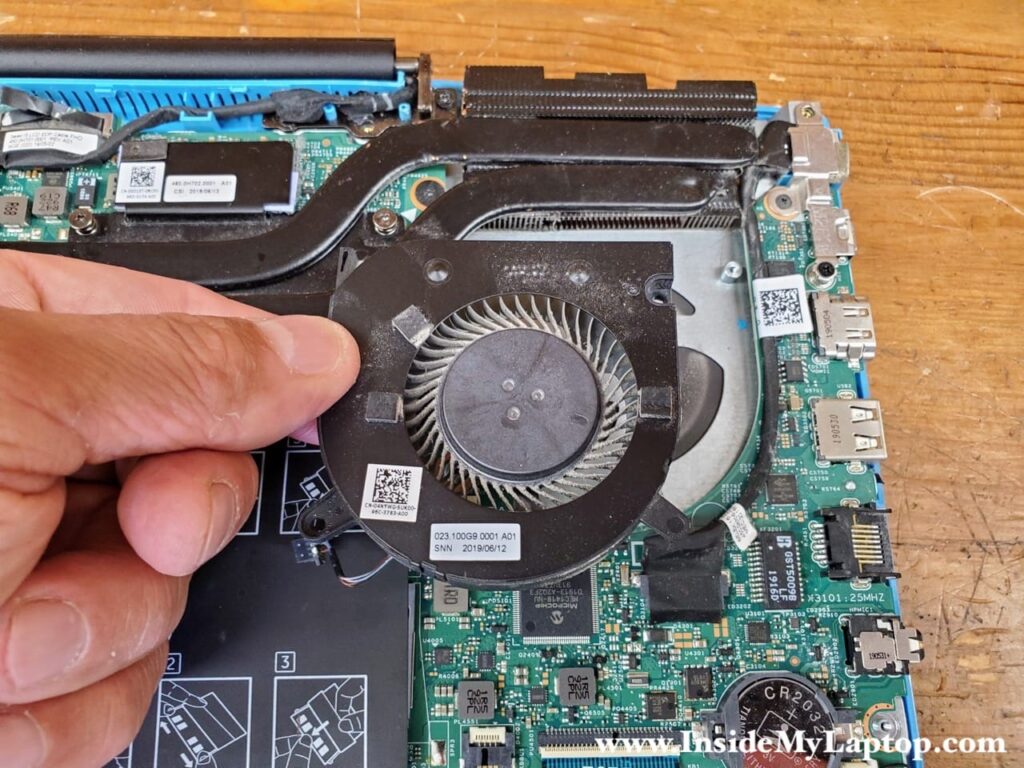 Remove and replace the left fan.