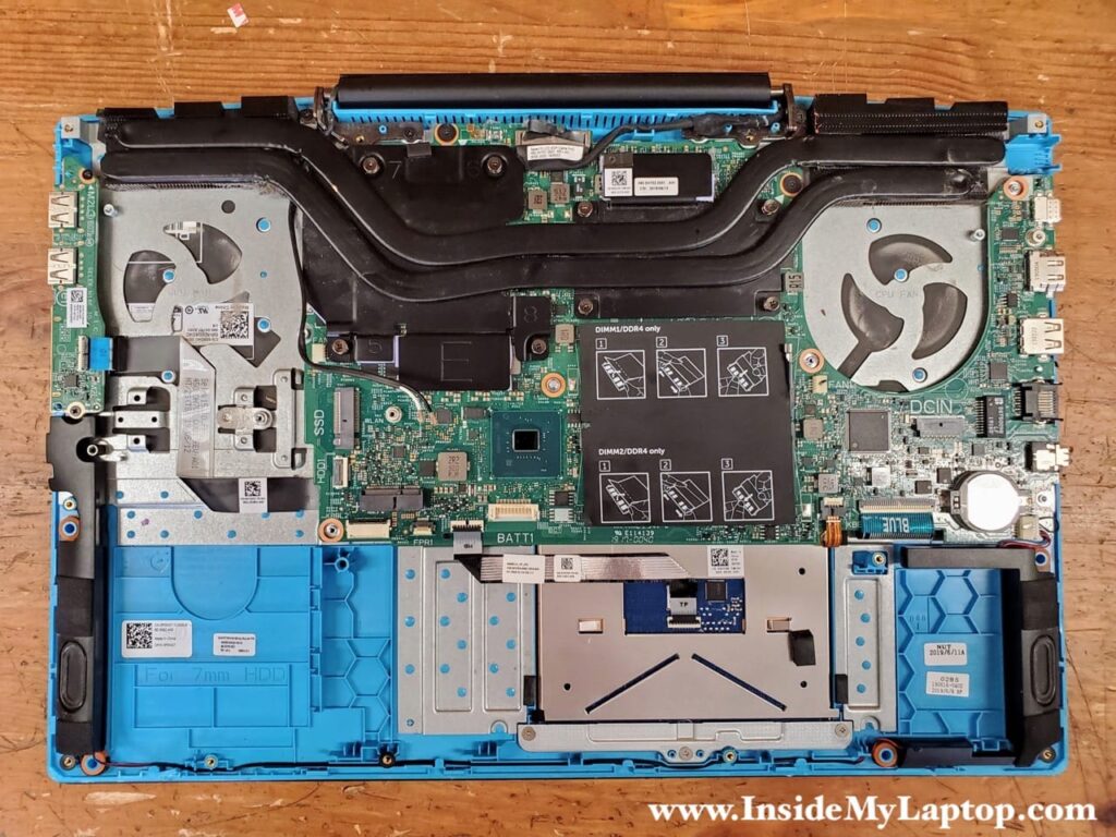 Laptop disassembled.