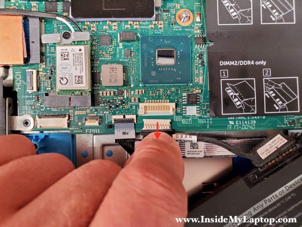 Unplug the battery cable from the motherboard.