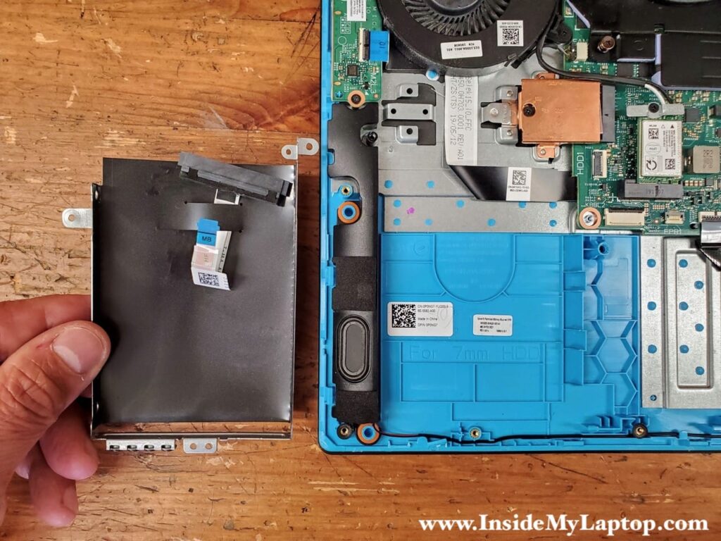 Mounting brackets and SATA cable for HDD upgrade.