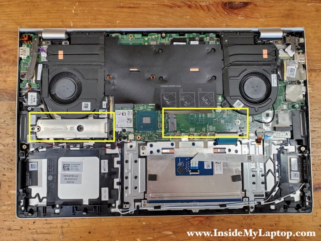 Dell Inspiron 7501 laptop can support two M.2 PCIe NVMe SSDs.