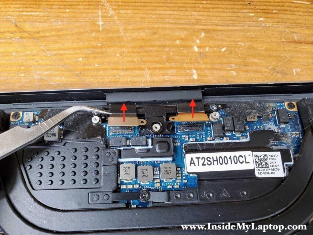 Disconnect display cables from the motherboard.