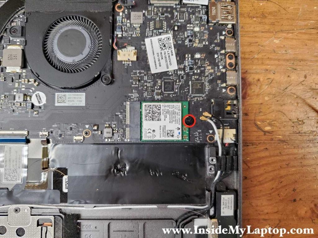 Remove one screw from the wireless card.