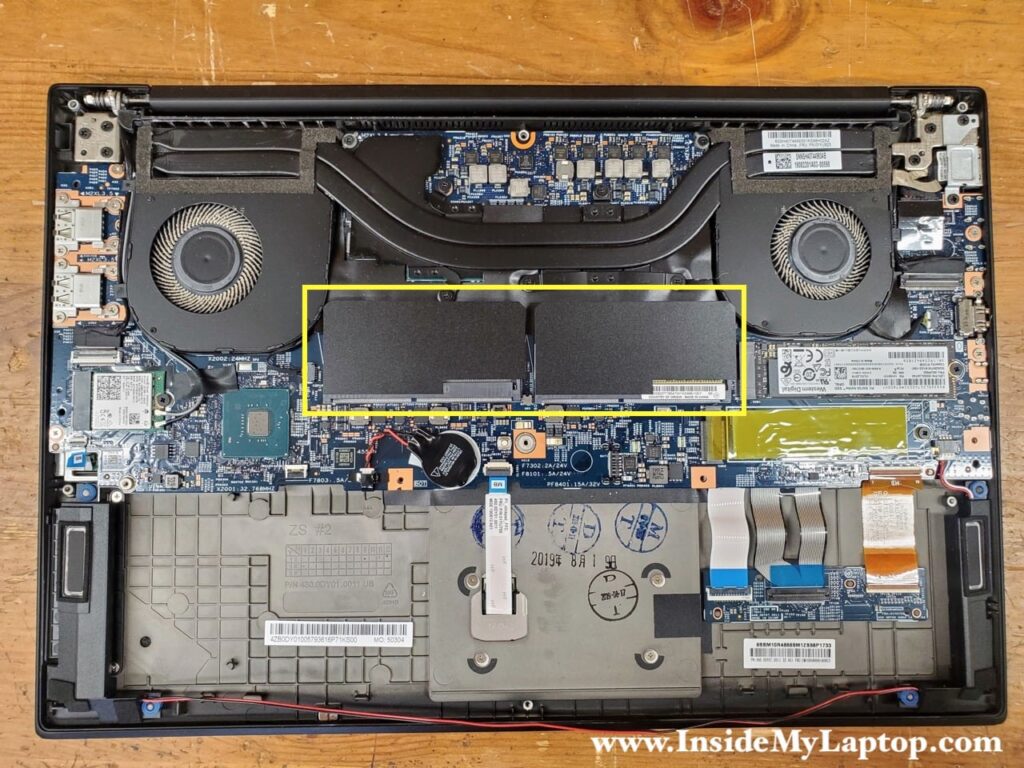 There are two memory (RAM) slots on the motherboard.